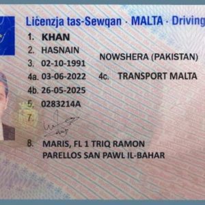 MALTESE DRIVER’S LICENSE ONLINE